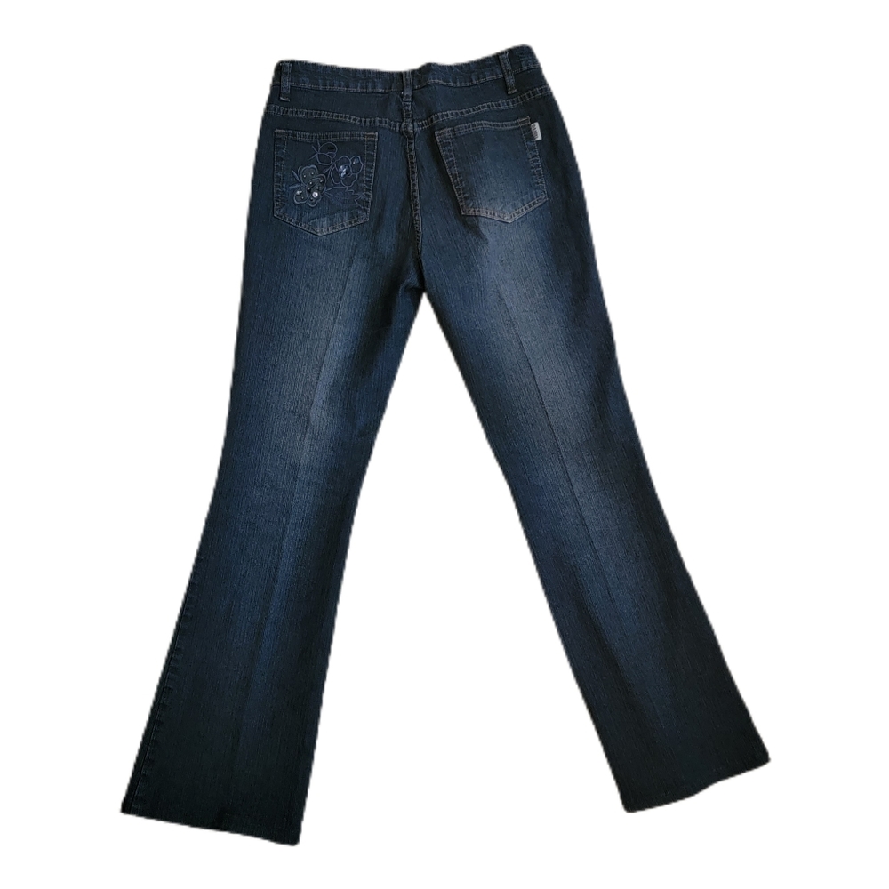 Vintage Daniel Original Jeans Women's Size 11/12 Embroidered Blue Floral - Picture 3 of 7